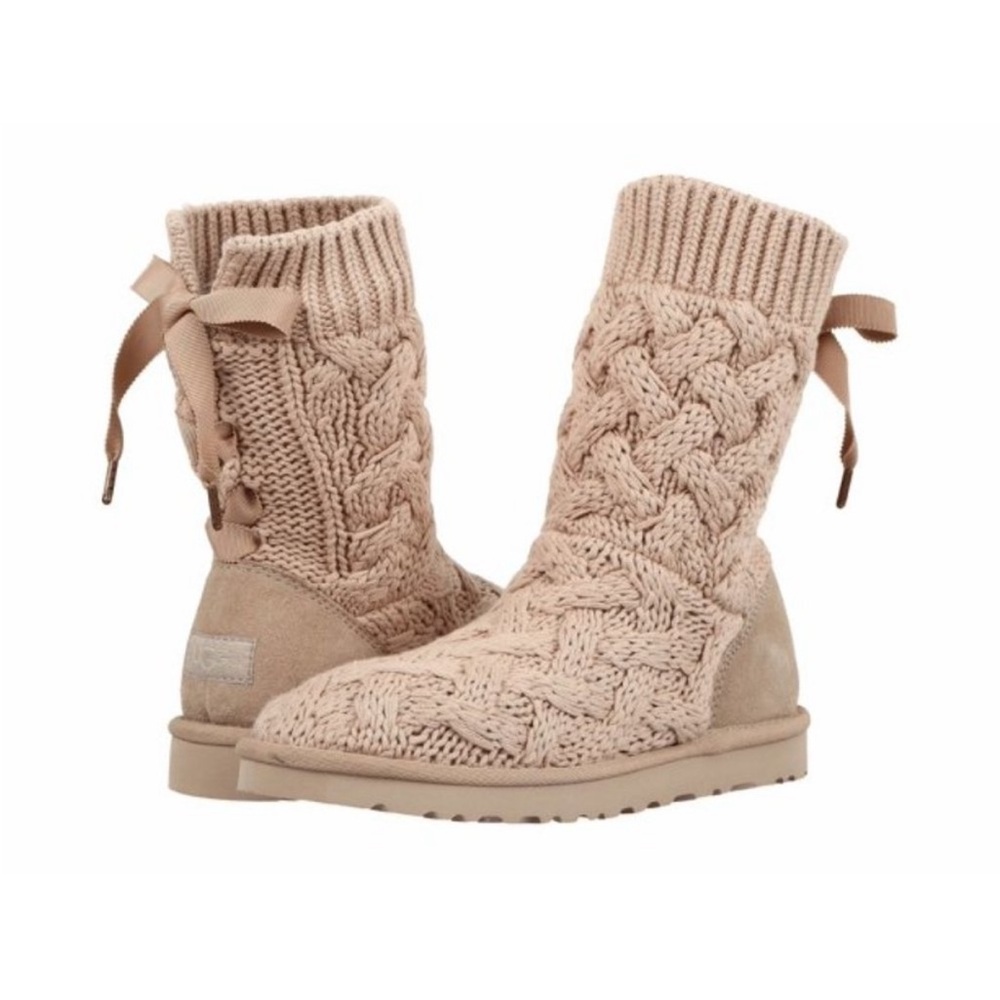 UGG Women's Knit Cable Boot in Light Beige